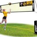 Apex Sports Volleyball Net Training  12' Wide, Portable Adjustable Height 7.4' to 8'  Includes Ground Stakes, Carry Bag  Indoor & Outdoor Use, Designed by Pro Athletes for Peak Performance