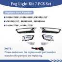 Fog Light Kit 7 PCS Set Fit for Volkswagen Passat 2012 2013 2014 2015 561941700B 561941699B Left Driver＆Right Passenger Side Front Bumper Driving Fog Lamp Bezel w/Chrome Trim＆Wiring Harness