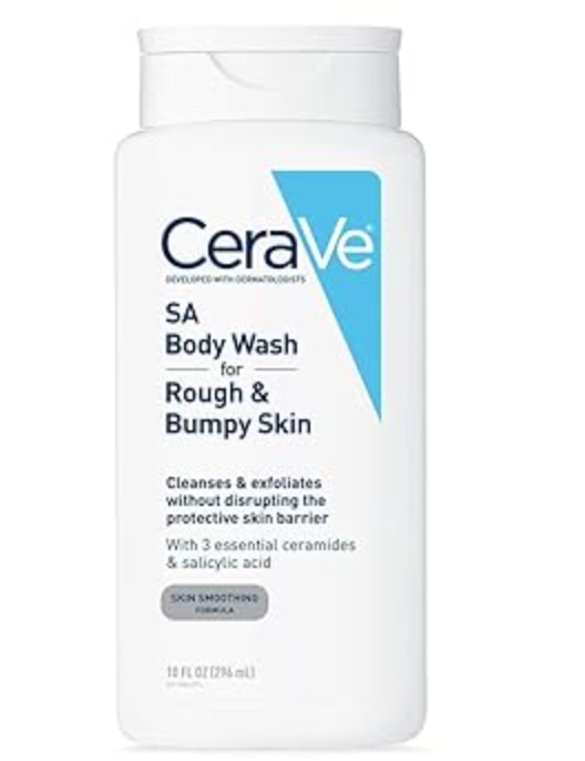 CeraVe Body Wash with Salicylic Acid, Fragrance Free Body Wash to Exfoliate Rough and Bumpy Skin, Allergy Tested, 10 Ounce