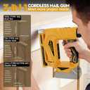 3-In-1 Cordless Nail Gun - Compatible with DEWALT 20V Battery - 18 GA Electric Brad Nailer with 1000 x 18GA Nails & 1000 x T50 Staples & 1000 x 1014J Staples for Wood & Home DIY (No Battery)