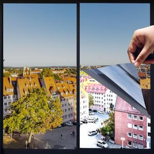 One Way Privacy Window Film,Premium PET Material,Daytime Reflective Heat Control Anti UV Door Sticker,Window Tint for Home Office Living Room,Saturn Grey,35.4 Inch x 6.5 Feet