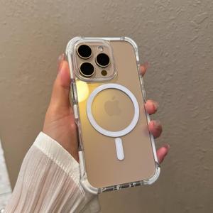 for iPhone 16 Pro Max Phone Case 6.9 inch, Drop Protection Puffer Design, Compatible with MagSafe, Shockproof Soft TPU & Hard Pc White