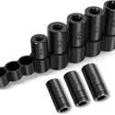 70500 Tap Socket Set, 8-Piece 1/4" & 3/8" Drive Taps Sockets Adapter for Socket Wrench Set Use, Fits All MCTI Taps Thru 1/2 & 1/8" NPT Tap