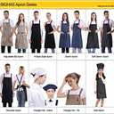BIGHAS Adjustable Bib Apron with Long Ties for Women Men 18 Colors Chef Kitchen Cooking (Lavender)