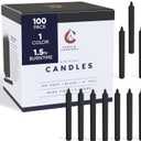Pack of 2 Candle Charisma 100 Black Spell Candles - 4" Unscented Paraffin Chime Candles, Smokeless & Dripless, Colored Candles, 1.5 Hours Burn Time 0.4" Thick Taper Candles for Rituals, Birthdays and Parties