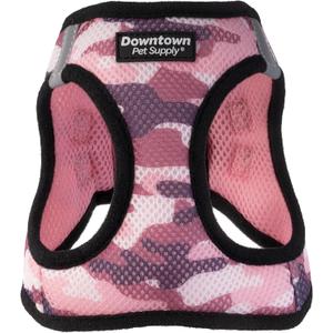 Downtown Pet Supply Step in Dog Harness for Small Dogs No Pull, Large, Camo Pink - Adjustable Harness with Padded Mesh Fabric and Reflective Trim - Buckle Strap Harness for Dogs, L