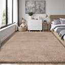Area Rug for Living Room Bedroom: 5x7 Camel Soft Fluffy Shag Upgrade Non-Slip High Pile Carpet Large Fuzzy Plush Indoor Floor Decor Shaggy Rug for Kid Boys Girls Dorms Playroom Nursery Modern Home