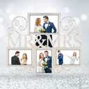 Mr & Mrs Picture Frames,Cherish Every Memory,4 opening photo collage,Silver Plating,Wedding Gifts