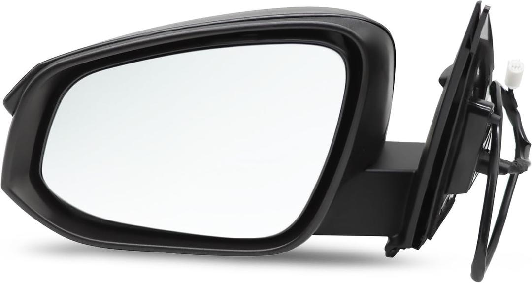 Left Driver Side Mirror Assembly Compatible with 2013-2015 RAV-Four Textured Black Rearview Mirror with Power Glass and Manual Folding Replace 87940-42B40 TO1320309 (3Pins Black)
