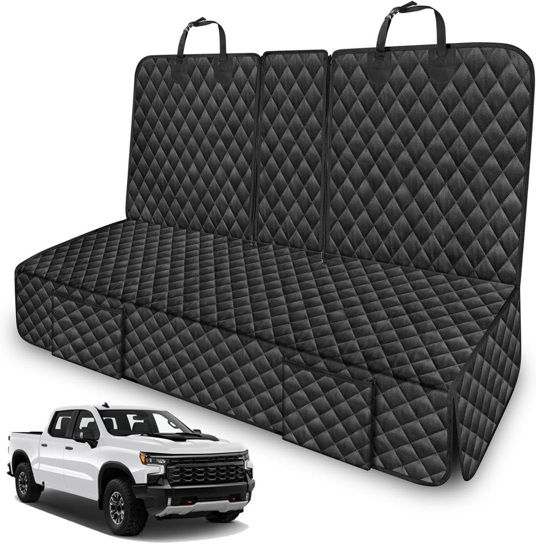 Dog Car Seat Cover for Back Seat Compatible with Chevrolet Chevy Silverado/GMC Sierra 1500 2500 HD Trucks, Non-Slip Pet Bench Seat Covers for Large Truck Backseat Accessories 2000-2026