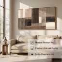 HUADAOART 24x48 Inch Neutral Abstract Wall Art - Framed Brown Black Geometric Canvas Wall Decor Modern Minimalist Line Art Painting for Living Room Bedroom Office Boho Mid-Century Aesthetic Artwork Ready to Hang