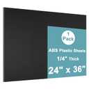 Black ABS Plastic Sheet 24" x 36" x 1/4" Thick Black Rigid Thermoplastic Sheet (Upgrade Surface) 6MM Flexible High Tensile ABS Moldable Plastic Panel for Crafts, DIY, Signs