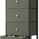 Sweetcrispy Dresser for Bedroom, 4 Drawer Storage Cabinet, Tall Nightstand, 17.7"D x 11.8"W x 37"H