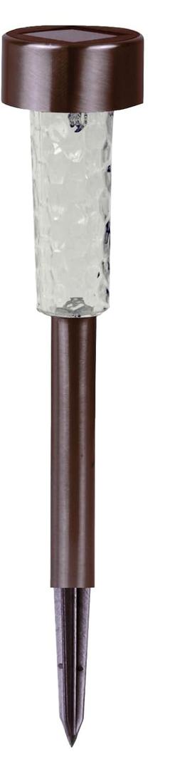 Crosslight Solar Powered Pathway Lights (1 Pack) - Stainless Steel Outdoor White LED Lights, Waterproof for Garden, Yard, Patio, Lawn, Walkway - Decorative Ground Stake Lighting | Bronze