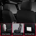 Wrangler Seat Covers 2007-2026 Front Pair, Waterproof Leather Interior Sets with Lumbar Support Custom Fit for Jeep Wrangler JK JL 2/4 Door Unlimited Sahara/Sport/Rubicon X 392 Willys, Black