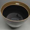 Garden Elements Indoor/Outdoor Glazed Brushed Happy Plastic Planter, Large, Dark Green, 15"