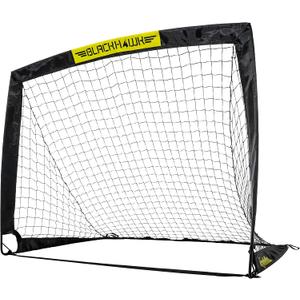 Franklin Sports Blackhawk Soccer Goals for Backyard - Folding Pop Up Net for Kids, Youth, and Adults - Portable Soccer Net for Indoor and Outdoor Games - 4' x 3' - Black