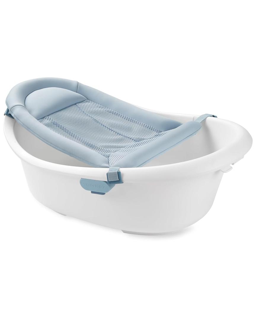 Skip Hop Baby Bath Tub 4-in-1 Grow with Baby Infant to Toddler Bathtub with Supportive Sling and Sit-Up Support Wave Age 0m+, Wave Tub