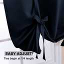 Pony Dance Kitchen Curtains for Decoration - Roman Shades Tie Up Curtain Valances Set Blackout Grommet Top for Home Decoration, W 42 x L 45 in, Navy Blue, Set of 1