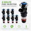Fuel Injectors 4 Holes Set of 8 Compatible with Chevy Silverado Tahoe Express GMC Sierra 1500 2500 3500 HD Classic Yukon Savana 4.8L 5.3L 6.0L V8# Replace 17113553 17113698 FJ10062 FJ315 4G1659 67363