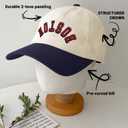 3D Embroidered Upside Down City Baseball Hat ，Adjustable Football Hat for Men Women Game Day Apparel Gifts (White, M)