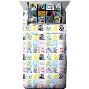 Jay Franco Kids Sheet Set with Fitted, Flat Sheets & Pillow Cover - Ultra-Soft Bedding with Pillowcase for Room Decor, Multi - Star Wars, 3 Piece Twin