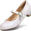 DREAM PAIRS Girls Mary Jane Low Heel Princess Flower Wedding Party Pump Dress Shoes 13