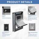 MAVRICFLEX Heavy Duty Aluminum Dog Door for Door, Large, Dark Gray