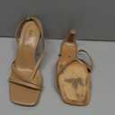 SOVANYOU Heeled Sandals for Women Dressy Square Open Toe Strappy High Heels with Ankle Strap for Wedding Party Daily Wear , Size 6