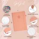 GoGirl Planner PRO Schedule - Undated Planner with Hourly Time Slots, Monthly, Weekly & Daily Organizer, Appointment Book for time Management, 7"x10" Hardcover, Lasts 1 Year - Peach Pink
