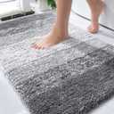 OLANLY Bathroom Rugs Mat 36x24, Extra Soft Absorbent Microfiber Bath Rugs, Rubber Backing, Quick Dry, Machine Washable Bath Mats for Bathroom Floor, Tub and Shower, Home Decor Accessories, Grey