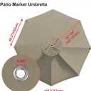 EliteShade USA 9FT Patio Umbrella Replacement Covers 8 Ribs Market Umbrella Canopy Cover (CANOPY ONLY) (Khaki)