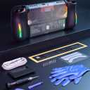 JSAUX RGB Transparent Back Plate Compatible with ROG Ally X, ROG Ally X Case Accessories with Silicone Grip and Cooling Module, DIY Replacement Shell