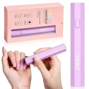 AILLSA Mini UV Light for Nails Handheld LED Nail Lamp Small Gel Nail Lamp Portable Fast Drying Cordless for Valentine's Day Gift (Purple)