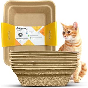 Disposable Litter Boxes (Brown, Large 8-Pack)