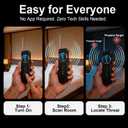 Hidden Camera Detector, AI Anti Spy Bug Detector with RF Signal Scanner, WiFi Finder, GPS Tracker Detector, Listening Device Finder, 6-in-1 Portable for Travel Hotel Bathroom Car Office (Black)
