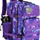 Lovelinks21 45L Tactical Assault Backpack 3 day assault pack with Molle Waterproof backpack Rucksack for Tactical Backpacks (Purple Camo)