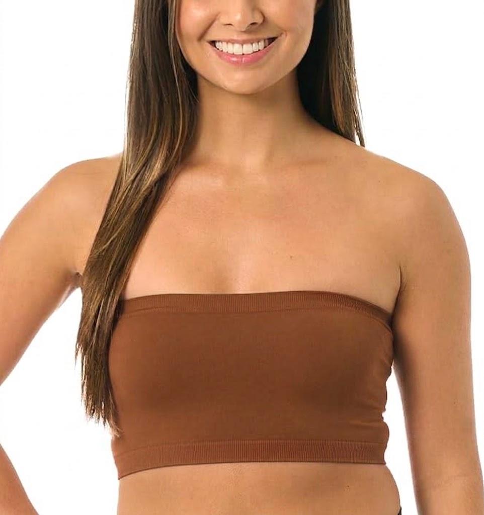 Womens Bandeau Tube Top – Seamless Strapless Bra Top Soft Stretch Comfortable Layering Crop Top XXL