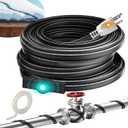 24FT Heat Tape for Water Pipes Electric Heat Tape for Water Pipe Freeze Protection, Heat Cable for Water Pipes Self-Regulating Heating Cable for Metal and Plastic Pipes, 8W/FT, 120V