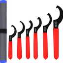 Universal Spanner Wrench Set 6Pcs Steel Adjustable Shock Wrench Coilover Spanner Motorcycle Coil Over Shock Adjustment Tool (Blue)