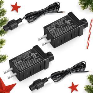 12VDC 1A 12W Class 2 Power Supply, Replacement Yard Inflatable Power Adapter US Plug, Low Voltage LED Transformer Driver for Christmas Tree LED String Light Garden Holiday Decor2Pack