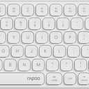 Rapoo 9010M Multi-Device Keyboard and Mouse Combo, 2.4GHz/Bluetooth 5.0/4.0 Wireless Keyboard & Mouse Set for Windows/Mac/Linux/Chrome, Support 4 Devices, Low-Profile Silent Click, Battery Powered (White)