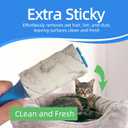 4 x Extra Sticky Pet Hair Remover Lint Roller, 4 Refills (360 Sheets) + 2 Handles, Easy Tear No Residue for Clothes, Couch, Furniture and Car Seats