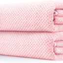 Towels Set 35x70 Inch Oversized Bath Sheets Towels for Adults Luxury Bath Towels Extra Large Sets for Bathroom Super Soft Highly Absorbent Microfiber Shower Towels 80% Polyester (2PCS Pink)