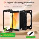 Case for iPad 9th/8th/7th Generation Case 10.2" InchShockproof Hard Cas Cover Compatible with iPad 9th/8th/7th Gen,360 Rotating Stand, Hand Strap, Shoulder Strap, Pencil Holder(Black)