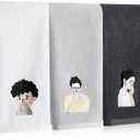 SmoothNovelty 3 Pcs Hand Towels for Bathroom Warm Family Embroidered Decorative Towel 100% Cotton Soft Absorbent Preppy Bathroom Kitchen Decor Bridal Shower Wedding Gift, 13.4 x 29.5 Inch