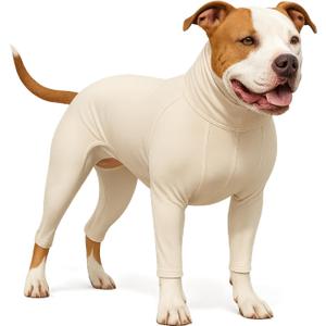 LovinPet UPF 50+ Dog Sun Protection Shirt for Medium and Large Dogs, 4-Way Stretch Nylon, Lightweight Anti-Static Quick-Dry UV Layer, Indoor Shedding Control and Winter Base Layer,White,XL