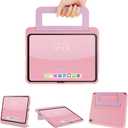 INFILAND Kids Case for iPad A16 11 Inch 2025 (11th Gen), iPad 10th Generation (10.9 Inch 2022), Durable Soft Shockproof Stand Protective Cover with Handle (Pink Purple)