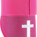 Soulchen Baseball Elbow Guard Youth Softball Elbow Guard with Cross Pattern and Adjustable Straps for Youth Baseball Softball Sports (Pink)