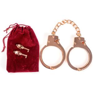 HISET Metal Handcuffs with Two Skull Keys - Prop Toy Handcuffs (Rose Gold)